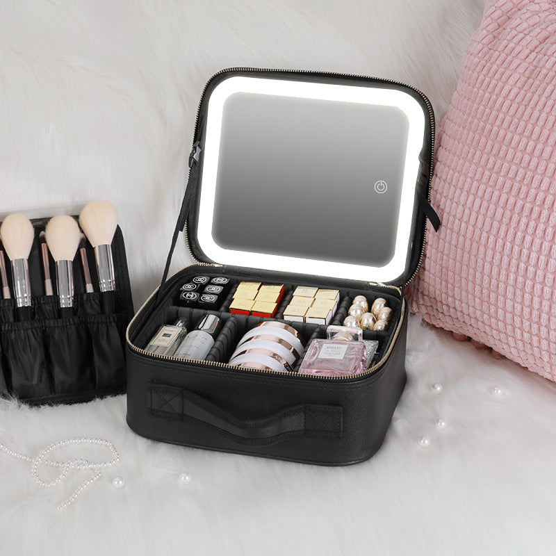 COSMETIQUERA CON ESPEJO LED