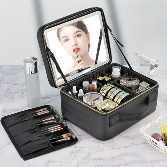 COSMETIQUERA CON ESPEJO LED